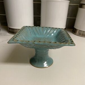 Art Pottery Handmade Jewelry Earring Stand Organizer Dish Signed T Shea